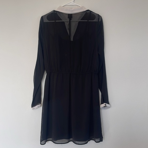 2b Bebe Long Sleeve Colorblock Shirtdress - Black/White - Size M - Picture 4 of 11